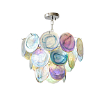 Люстра с каскадом из круглых разноцветных стеклянных дисков Mother of Pearl Iridescence варинант исполнения - 3 | Loft Concept в Барнауле
