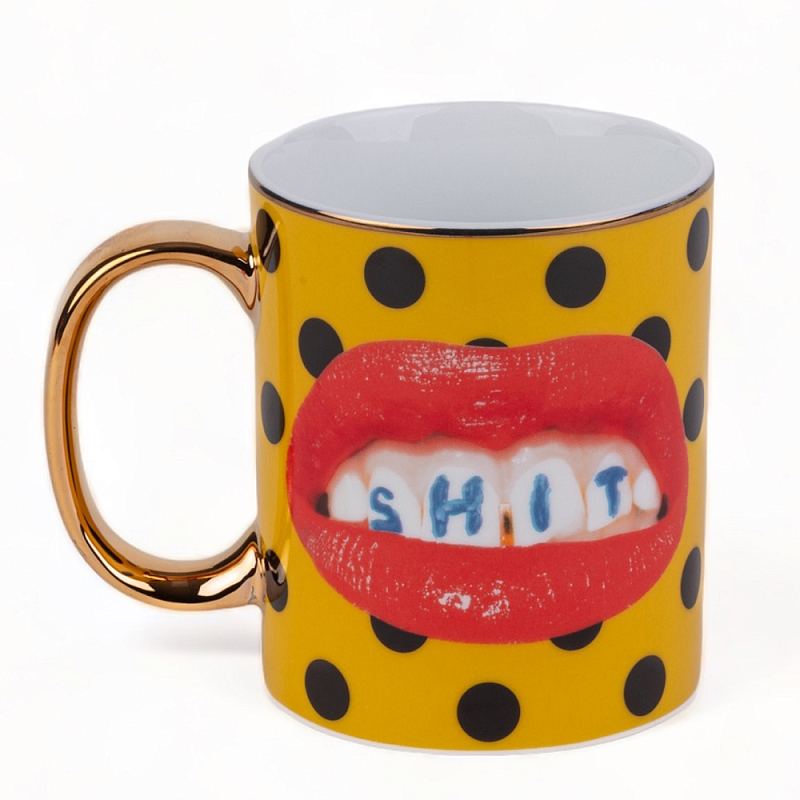 Кружка Seletti Shit Красный Золотой Черный Желтый Кружка Seletti Shit Красный Золотой Черный Желтый в Барнауле | Loft Concept