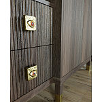 Большой шкаф с витриной Elsa Dreams Walnut варинант исполнения - 4 | Loft Concept в Барнауле