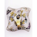 Шкатулка фиолетового цвета с рисунком бабочек и крышкой с фигуркой птицы на ветке Eden Garden варинант исполнения - 3 | Loft Concept в Барнауле