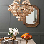 Многоярусная люстра украшенная круглыми деревянными бусами Wooden Beads Chandelier L варинант исполнения - 1 | Loft Concept в Барнауле