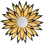 Зеркало-солнце в раме золотого и черного цвета Rays of Peace варинант исполнения - 1 | Loft Concept в Барнауле