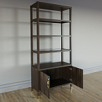 Стеллаж со стеклянными полками Elsa Dreams Walnut варинант исполнения - 3 | Loft Concept в Барнауле