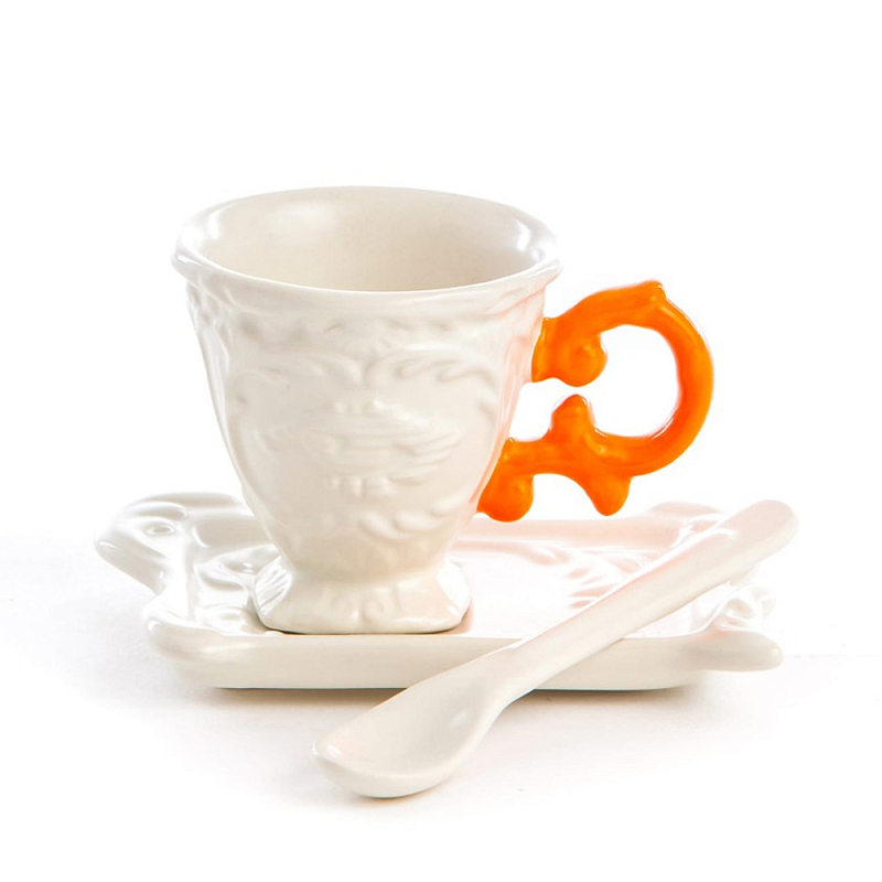 Кофейная пара Seletti I-Coffee Orange Белый Оранжевый Кофейная пара Seletti I-Coffee Orange Белый Оранжевый в Барнауле | Loft Concept