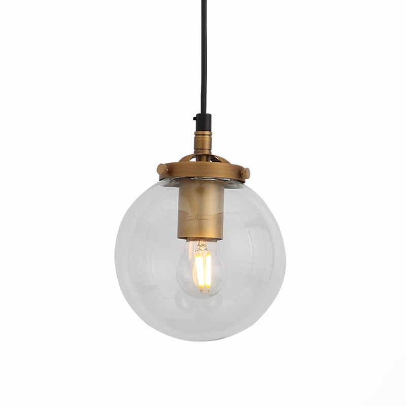 Подвесной светильник Bistro Globe Clear Glass Pendant Золотой Подвесной светильник Bistro Globe Clear Glass Pendant Золотой в Барнауле | Loft Concept