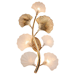 Бра в виде ветви с листьями белого и золотистого цвета Ariane Wall Lamp варинант исполнения - 1 | Loft Concept в Барнауле