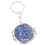 Зеркало брелок карманное двухстороннее из натурального камня Лазурит Stone Mirrors варинант исполнения - 5 | Loft Concept в Барнауле