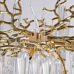 Люстра золотого цвета с декоративными ветками и длинными прозрачными стеклянными подвесами в форме сосулек Droplet Chandelier варинант исполнения - 8 | Loft Concept в Барнауле
