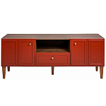 ТВ-тумба красная из массива бука с 2-мя дверками и ящиком Wenge Light варинант исполнения - 2 | Loft Concept в Барнауле