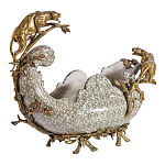 Чаша для фруктов из фарфора бронзовыми фигурками леопардов Eden Garden варинант исполнения - 2 | Loft Concept в Барнауле