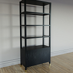 Стеллаж со стеклянными полками Elsa Dreams Black варинант исполнения - 6 | Loft Concept в Барнауле