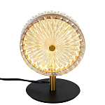 Настольная лампа с плафоном из рельефного стекла Peony Glass Bronze  варинант исполнения - 1 | Loft Concept в Барнауле