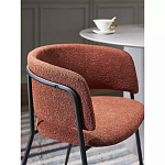Стул полукруглый мягкий с буклированной обивкой Chair with Boucle Upholstery варинант исполнения - 6 | Loft Concept в Барнауле
