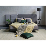 Кровать с большим мягким изголовьем Unity Grey Bed варинант исполнения - 6 | Loft Concept в Барнауле