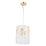 Подвесной светильник цилиндрической формы с текстурными стеклянными элементами Textured Glass Chandelier варинант исполнения - 2 | Loft Concept в Барнауле