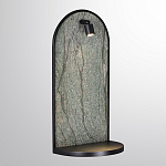 Настенный светильник зеленого цвета с черной рамкой овальной формы с полкой Herbarium  варинант исполнения - 1 | Loft Concept в Барнауле