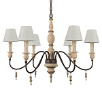 Люстра на металлическом основании с 6-ю белыми тканевыми абажурами Terrain варинант исполнения - 5 | Loft Concept в Барнауле