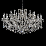 Люстра подвесная двухъярусная с 30-ю лампочками и прозрачными хрустальными подвесками на хромированном основании Crystal lamps варинант исполнения - 1 | Loft Concept в Барнауле