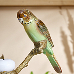 Подсвечник с двумя попугаями из фарфора на бронзовой ветке Eden Garden варинант исполнения - 3 | Loft Concept в Барнауле