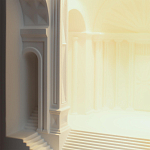 Встраиваемый в стену гипсовый светильник под покраску с арками и рельефными колоннами Antiquity Athena варинант исполнения - 9 | Loft Concept в Барнауле