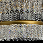 Люстра двухъярусная с золотого цвета и прозрачными подвесками Pettico варинант исполнения - 6 | Loft Concept в Барнауле