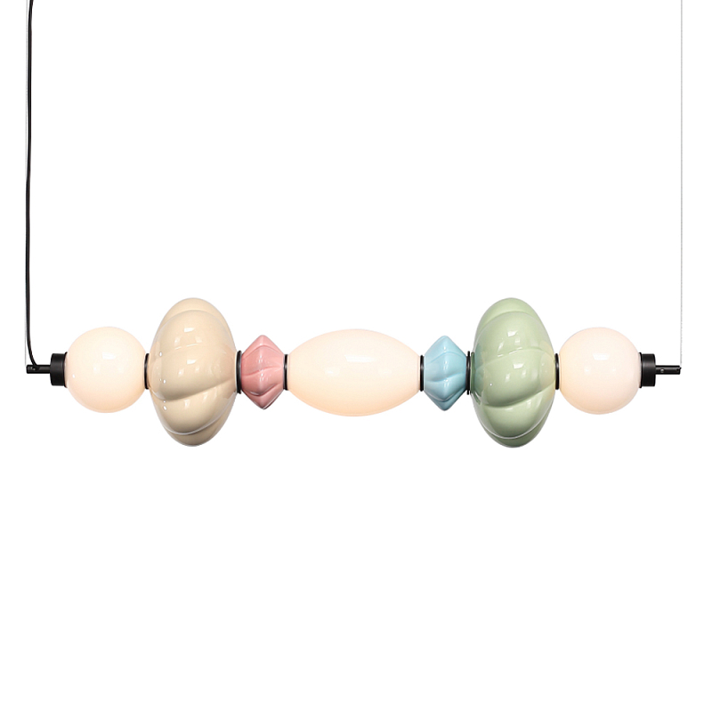Подвесной светильник линейный с керамическими элементами 24W LED Fragrant Light Зеленый Голубой Розовый в Барнауле | Loft Concept 