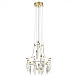 Люстра подвесная из металла с хрустальными подвесками прозрачного цвета Quasar 41 варинант исполнения - 5 | Loft Concept в Барнауле