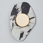 Бра с каменным черно-белым основанием и плафоном из стекла Shaw Marble Lighting варинант исполнения - 1 | Loft Concept в Барнауле