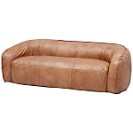 Трехместный диван с кожаной обивкой коричневый Coste Leather Sofa варинант исполнения - 2 | Loft Concept в Барнауле