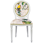 Стул светло-серый из натурального бука с изображением птиц и цветов Blooming Birds варинант исполнения - 1 | Loft Concept в Барнауле