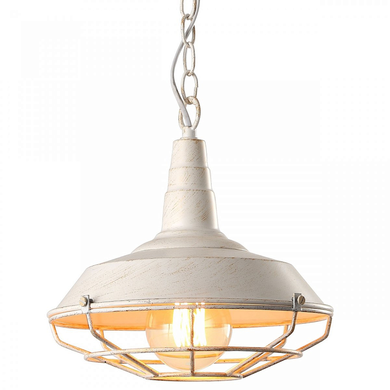 Подвесной светильник DARK CAGE PENDANT White vintage Белый Подвесной светильник DARK CAGE PENDANT White vintage Белый в Барнауле | Loft Concept