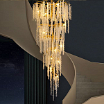 Люстра многоярусная с каркасом из металла и прозрачными подвесками FAIRYTREE Light варинант исполнения - 2 | Loft Concept в Барнауле