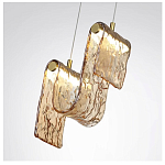 Подвесной светильник волнистой формы из фактурного стекла Wave варинант исполнения - 5 | Loft Concept в Барнауле