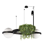 Подвесной светильник с 2-мя шарообразными плафонами и цилиндрическим спотом Light of Еyes варинант исполнения - 4 | Loft Concept в Барнауле