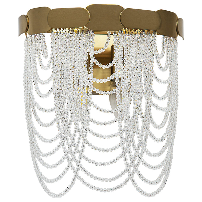 Бра с хрустальными подвесками Riche Crystal Metal Wall Lamp Латунь Прозрачный Бра с хрустальными подвесками Riche Crystal Metal Wall Lamp Латунь Прозрачный в Барнауле | Loft Concept
