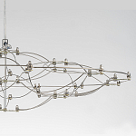 Люстра подвесная с тонкой металлической конструкцией цвета хром Quasar варинант исполнения - 3 | Loft Concept в Барнауле