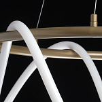 Люстра подвесная круглая золотого цвета с белыми изогнутыми световыми линиями Luke Lampco Tracer Lamp варинант исполнения - 10 | Loft Concept в Барнауле