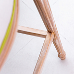 Барный стул золотистый из натурального бука с изображением птиц и цветов Blooming Birds варинант исполнения - 3 | Loft Concept в Барнауле