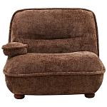 Кресло без подлокотников коричневое ну круглых деревянных ножках Loup Plush Armchair Brown варинант исполнения - 6 | Loft Concept в Барнауле