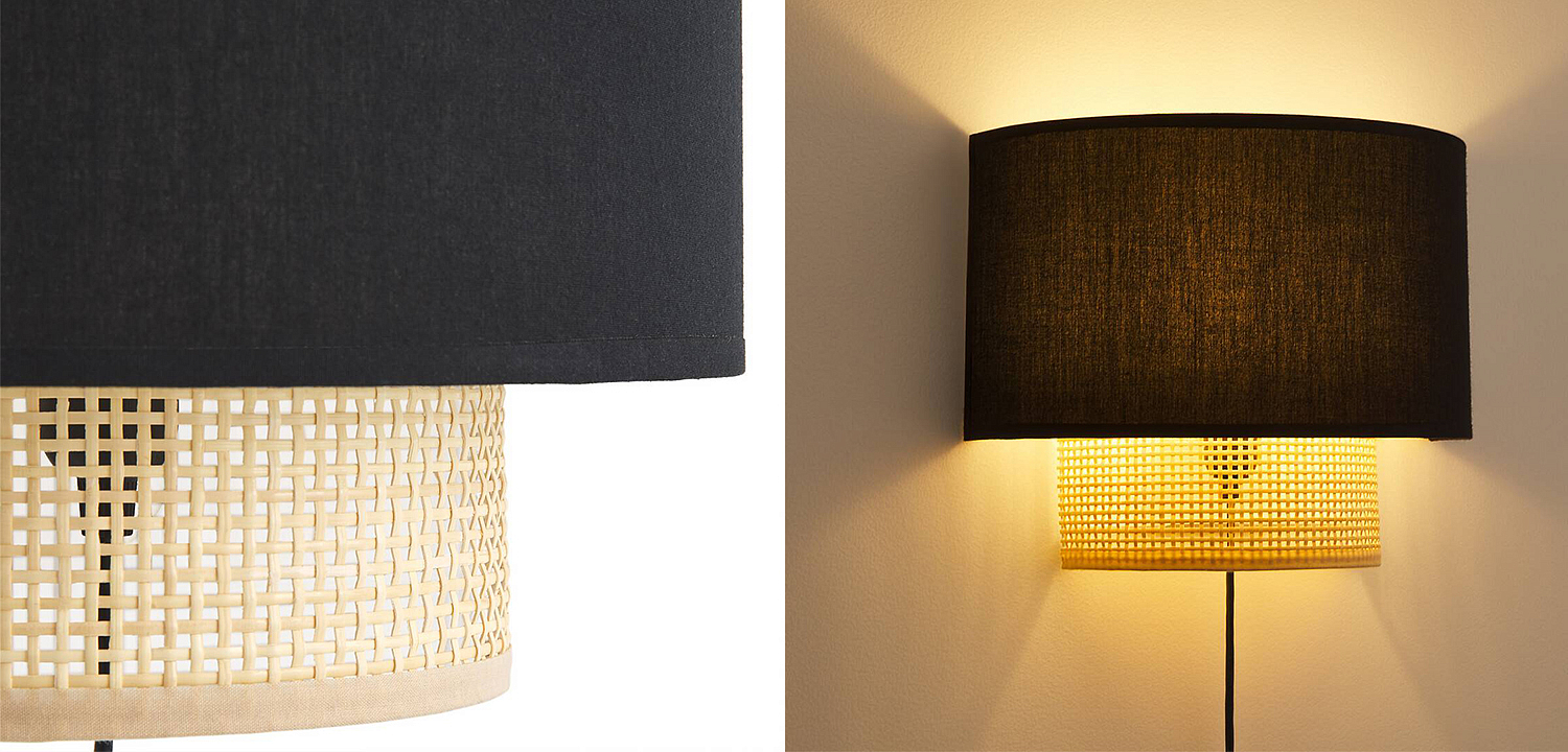 Бра Ottar Wicker Black lampshade Бра Ottar Wicker Black lampshade - Loft-Concept в Барнауле
