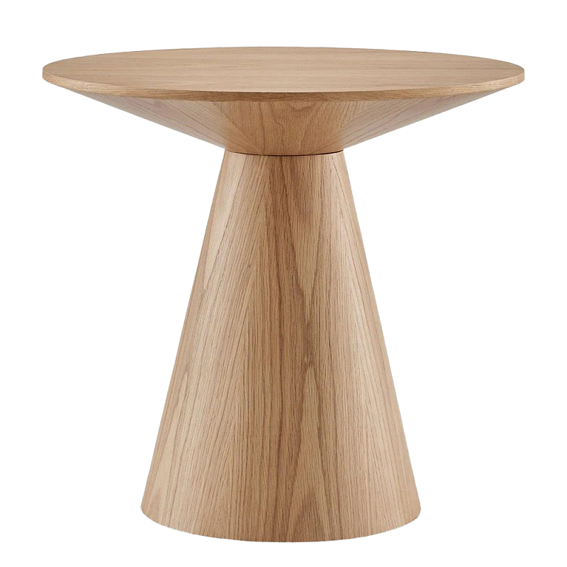 Приставной круглый деревянный стол Wooden Side Table Бежевый Черный Приставной круглый деревянный стол Wooden Side Table Бежевый Черный в Барнауле | Loft Concept