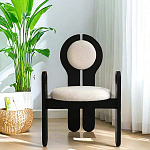 Стул черный из дерева с круглой спинкой Chair in Neoclassical Style варинант исполнения - 2 | Loft Concept в Барнауле