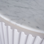 Тумба под телевизор белая овальная с мраморной столешницей Thoroughbass варинант исполнения - 3 | Loft Concept в Барнауле