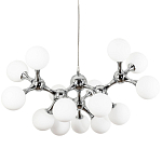 Люстра с плафонами из стеклянных шаров Pearls Suspension Chrome Chandelier варинант исполнения - 1 | Loft Concept в Барнауле