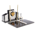 Настольный письменный набор из мрамора и змеевика с гербом России Marble Accessory варинант исполнения - 2 | Loft Concept в Барнауле