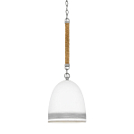 Подвесной светильник белый колоколообразный с декоративной обмоткой из веревки Hinkley варинант исполнения - 1 | Loft Concept в Барнауле