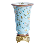 Ваза из голубого фарфора с бронзовыми элементами Blue Garden варинант исполнения - 2 | Loft Concept в Барнауле