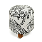 Пуф Wakonda с Круглыми ножками Черно-Белый орнамент варинант исполнения - 2 | Loft Concept в Барнауле