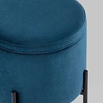 Синий пуф на черных ножках SANJAY варинант исполнения - 4 | Loft Concept в Барнауле