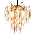 Люстра со стеклянными подвесками янтарного цвета Ambre Glass Chandelier 70 варинант исполнения - 1 | Loft Concept в Барнауле
